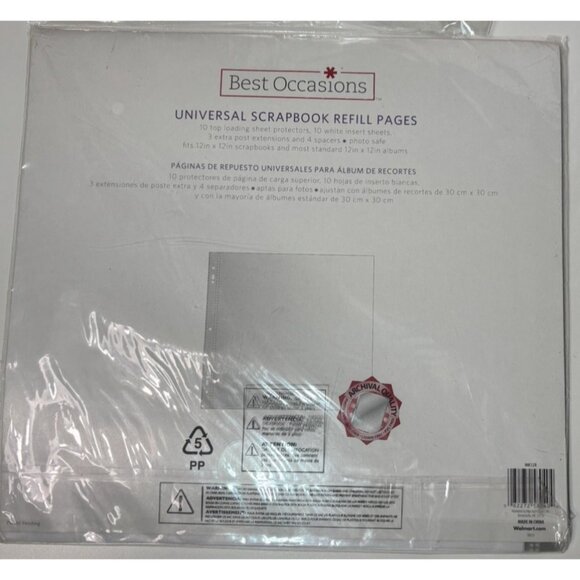 NEW Best Occasion 12"x12" 10 Top Load Universal Scrapbook Refill Pages MK12R - Picture 3 of 3
